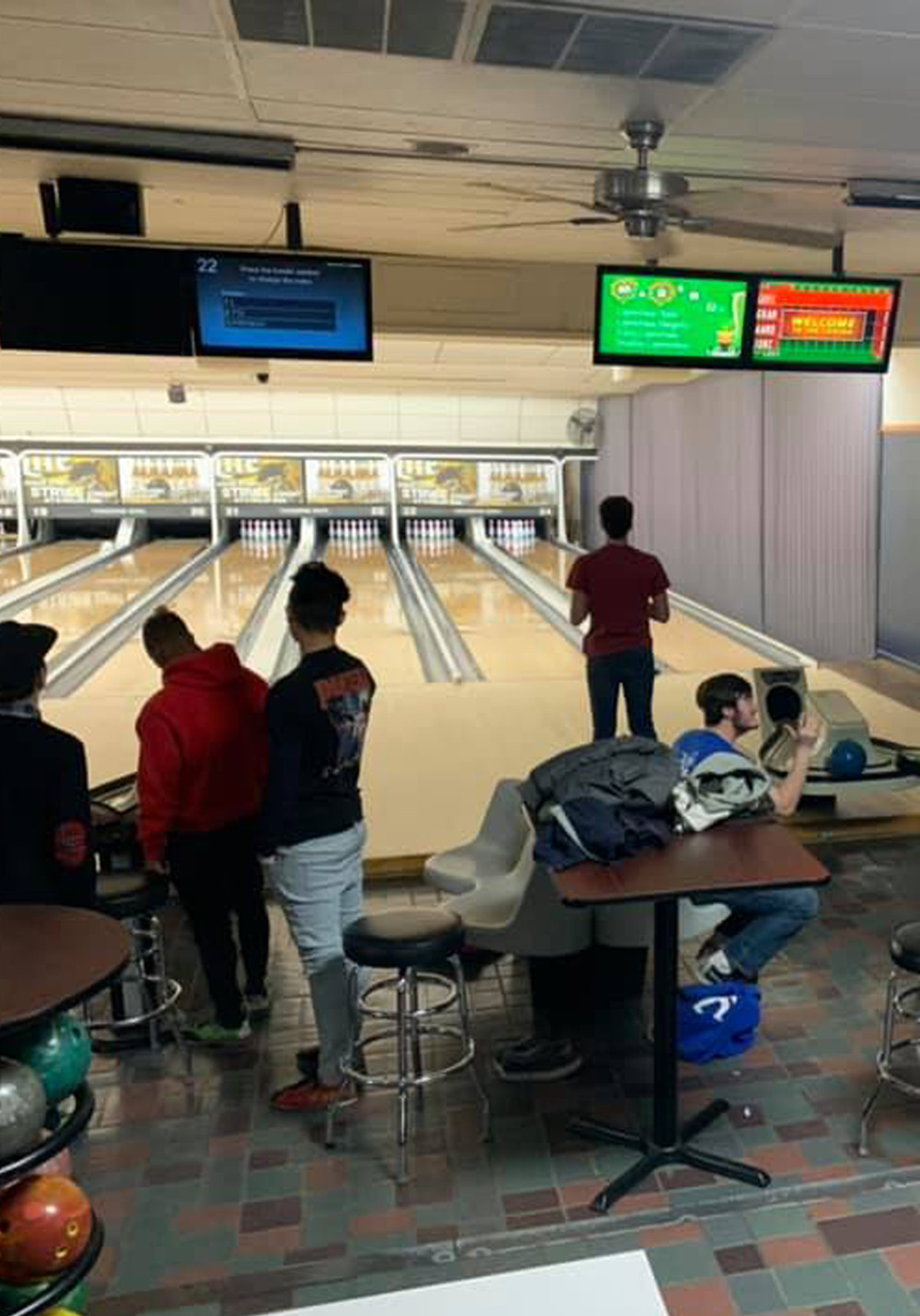 Students bowling