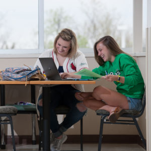 students in study nook.