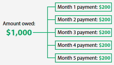 Split up payments into monthly increments