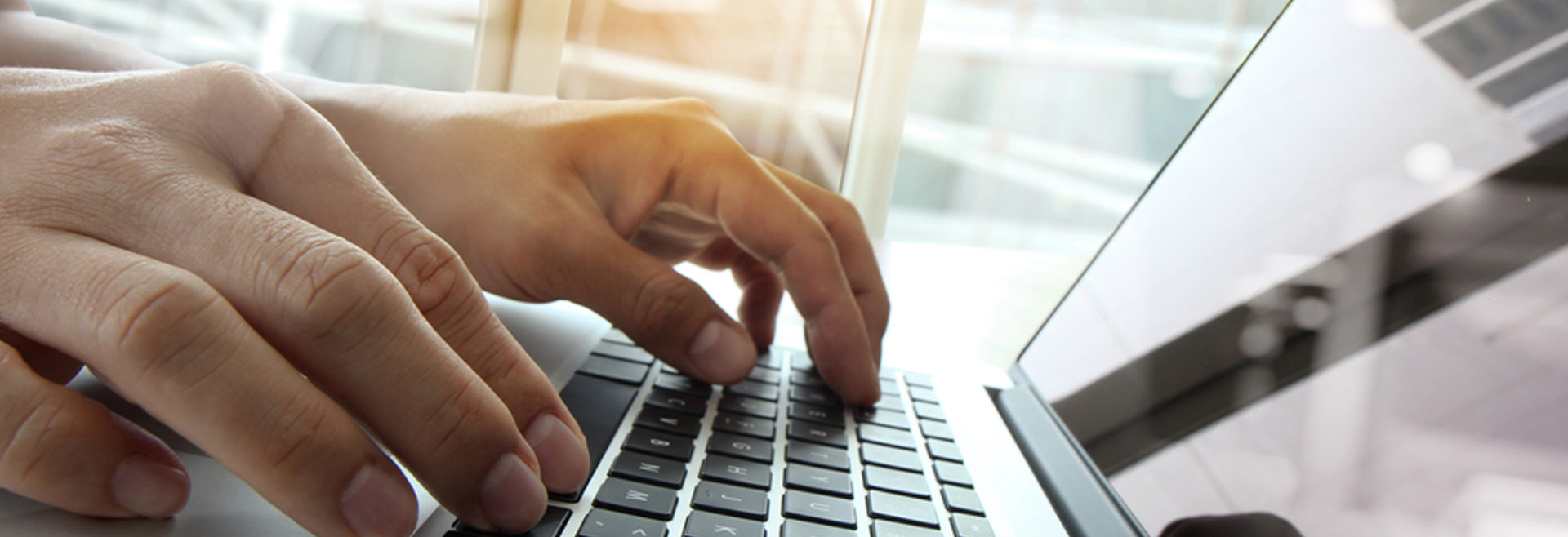 fingers on a key board