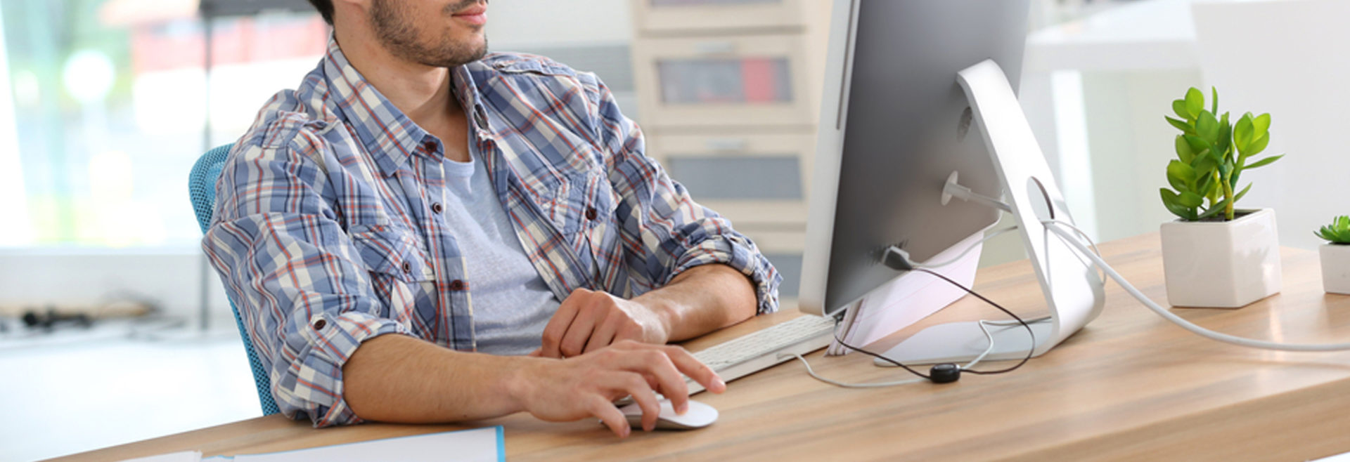 Man working with computer