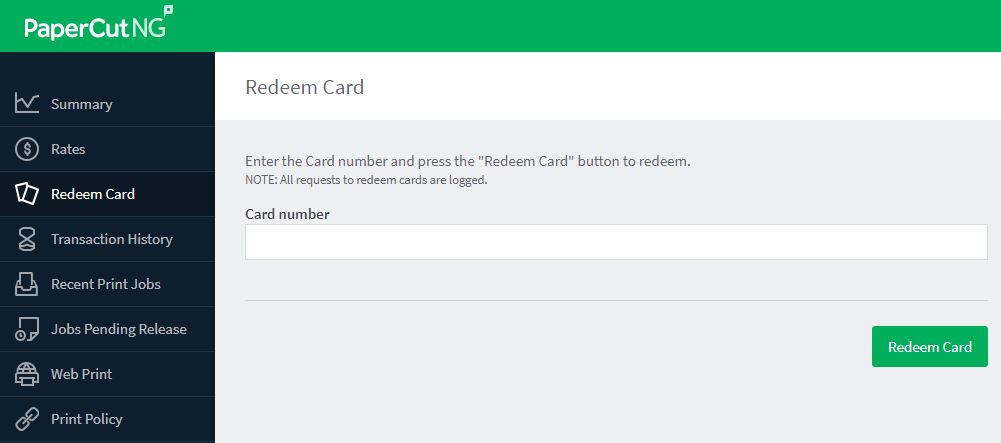 Reedem Print Card