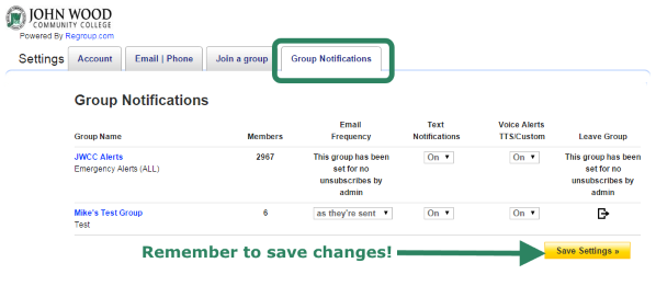Group Notifications