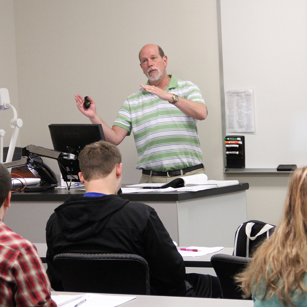 instructor in front of class