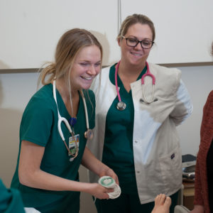 Nursing students smiling together