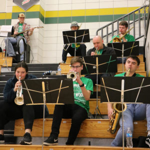 Pep Band plays in the stands of a JWCC basketball game