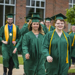 motiv8 JWCC adult students lining up at graduation