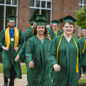 JWCC adult students lining up at graduation