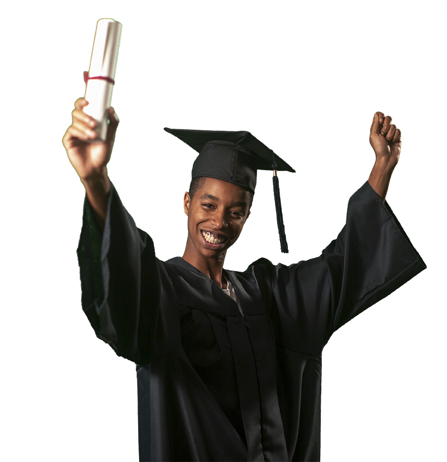 student-celebrating graduate celebrating