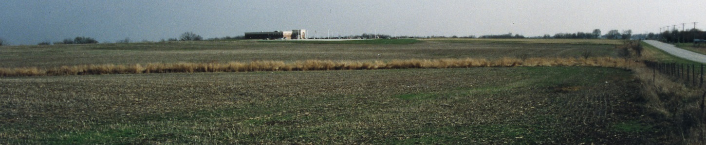 Distant JWCC campus surrounded by cornfields in 1995