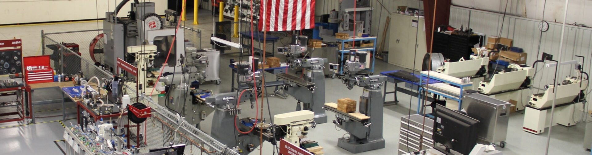 Various manufacturing technology on display from ceiling view