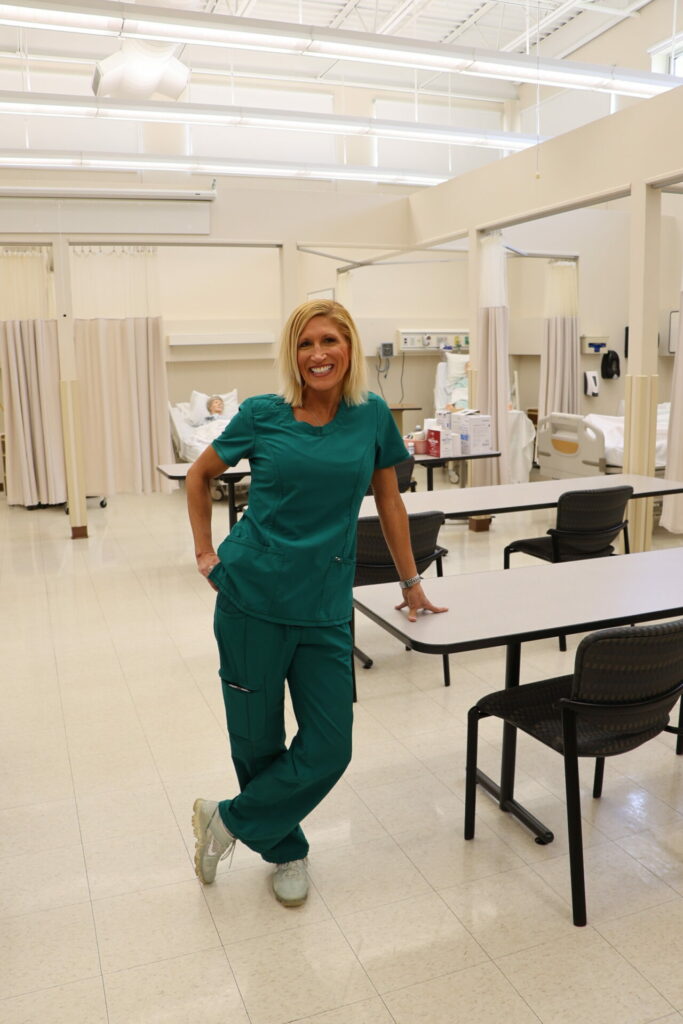 Stephanie Fleer in a JWCC nursing classroom