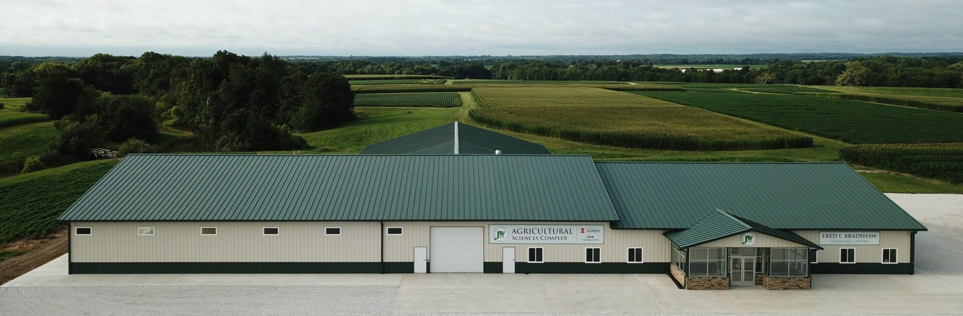 Panning shot of new JWCC Ag science complex