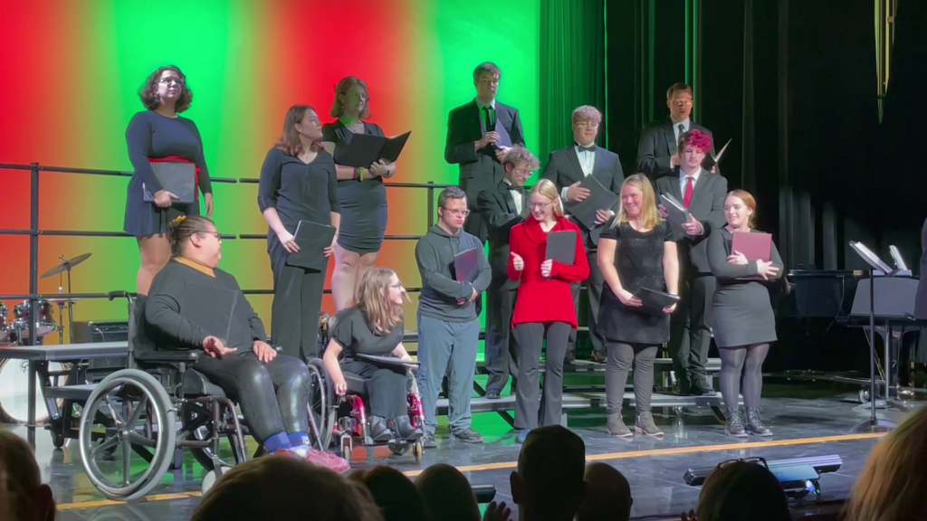 College for Life students join JWCC chorus for a Christmas song