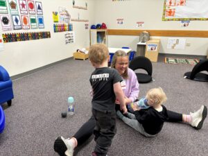 JWCC Early Childhood Education student Libby Goodwin engages with children at the PACT Early Head Start Education Center on the JWCC campus.