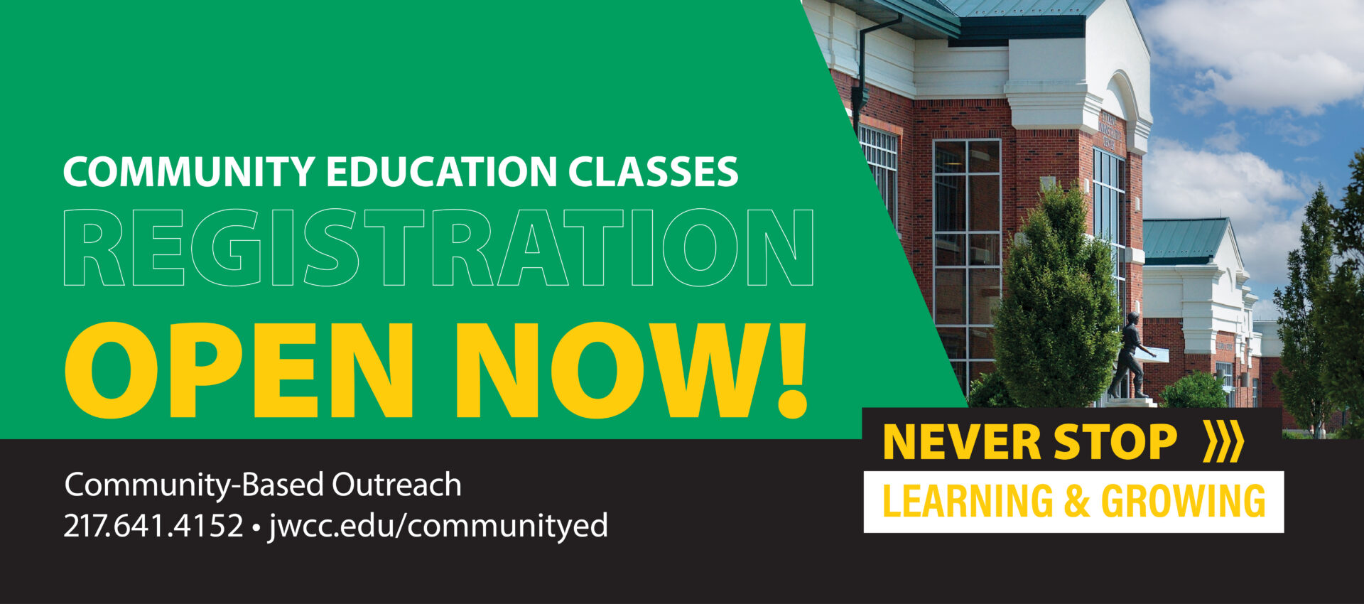 Community Education Fall Class Registration Open Now at jwcc.edu/communityed